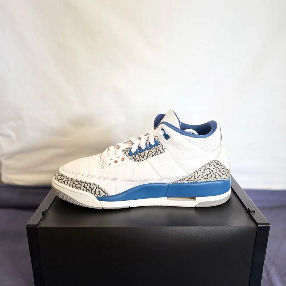 AUTHENTIC Jordan 3 Retro Wizards size 10 CT8532-148 2023 PRE-OWNED - Picture 6 of 8